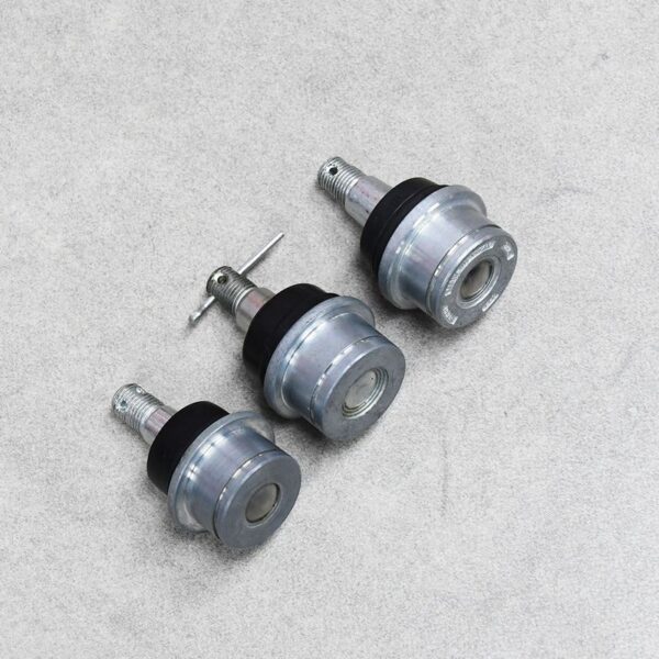 Three ball joint replacements for vehicle suspension.