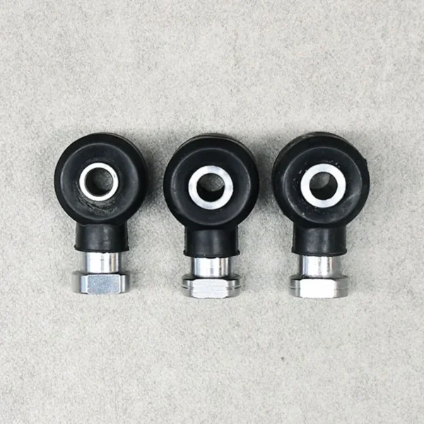 Three Polaris tie rod ends arranged in a line for vehicle suspension and steering systems.