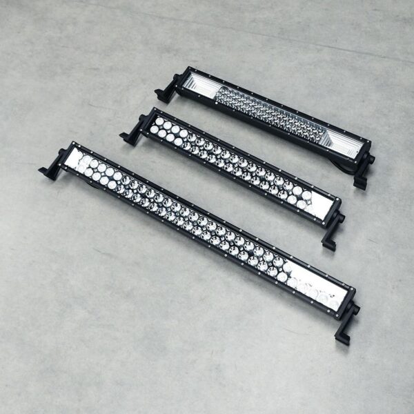 Three UTV LED light bars designed for enhanced off-road visibility and lighting.
