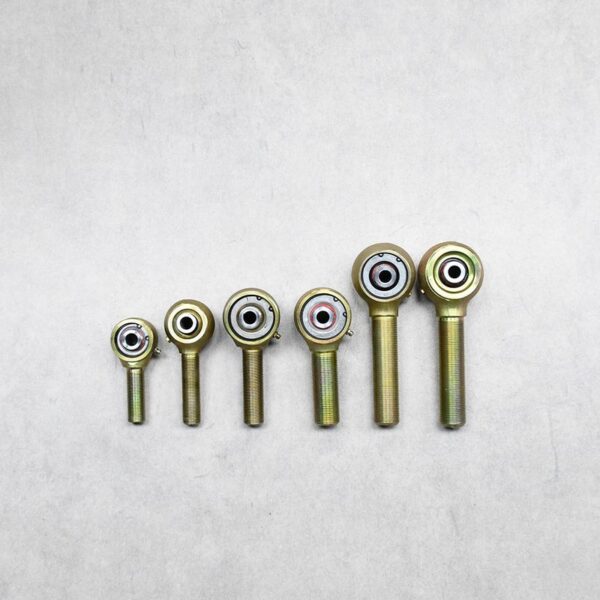Six forged Johnny joints arranged in a line for suspension system applications.