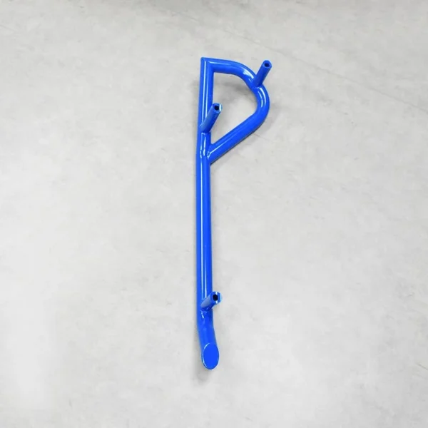 A blue nerf bar designed for the Polaris RZR for enhanced protection and stability.
