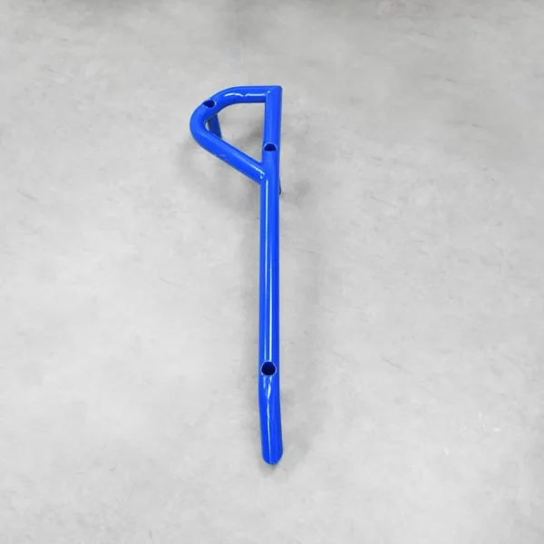 Front view of the blue nerf bar for the Polaris RZR, offering enhanced protection for the vehicle’s front end.