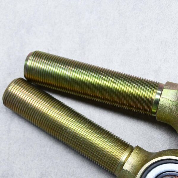 Close-up of the threaded end of a forged Johnny joint for secure attachment in suspension systems.