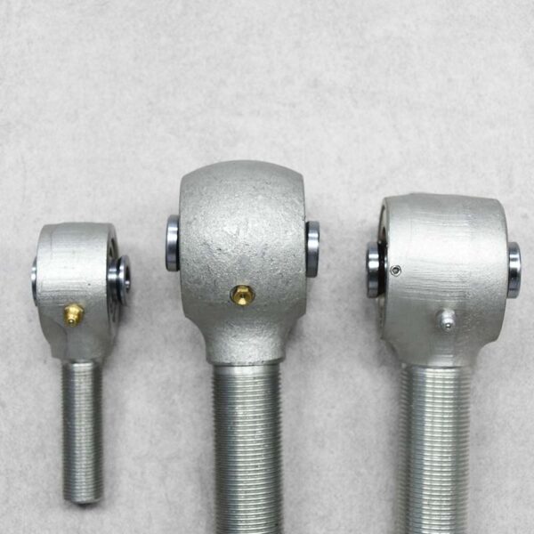 Side view of three forged Johnny joints, providing superior strength and suspension control.