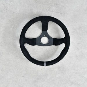 Universal Racing Steering Wheel 350mm 6 Bolts Grip Vinyl Leather & alloy for Car -Black