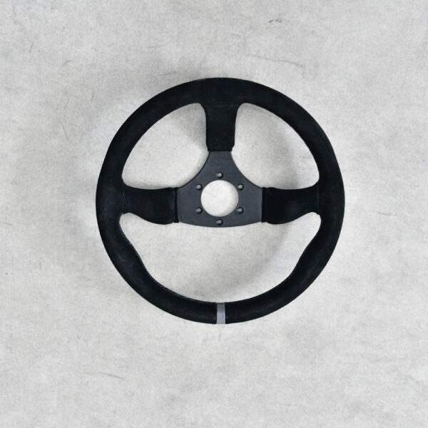 Universal Racing Steering Wheel 350mm 6 Bolts Grip Vinyl Leather & alloy for Car -Black