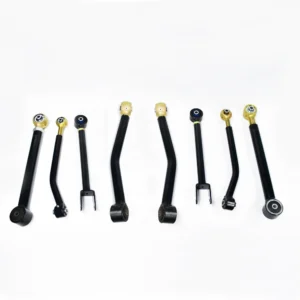 Adjustable flex arm kit for Jeep, designed to improve suspension articulation and off-road performance.