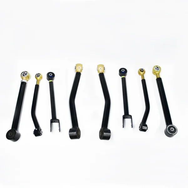 Adjustable flex arm kit for Jeep, designed to improve suspension articulation and off-road performance.