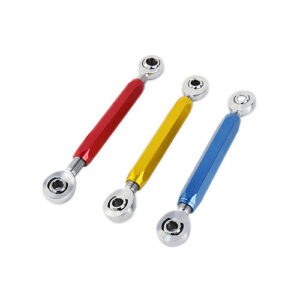 Adjustable aluminum sway bar link and stabilizer bar link, providing improved suspension performance and handling.