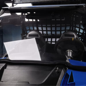 Full windshield for Polaris XP 1000, providing protection from debris and weather while enhancing driver comfort.