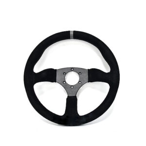 330mm UTV steering wheel with black suede, offering improved grip and comfort for off-road vehicles.
