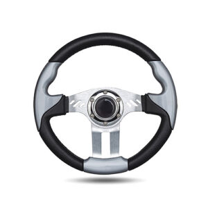 Stylish aluminum stent driving wheel, designed for improved steering precision and comfort.