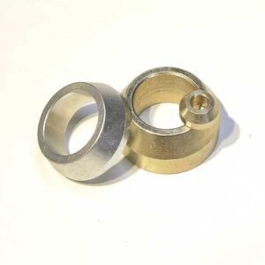 Heim joint spacers and rod end cone spacers for suspension systems, providing alignment and flexibility.
