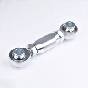 Motorcycle gear linkage rod end with ball joint, providing smooth gear shifting and precise control.