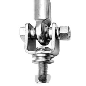 Sway bar end link mounting bracket, designed for secure attachment and suspension stability.