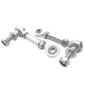 Adjustable end links and sway bar links for suspension performance enhancement.