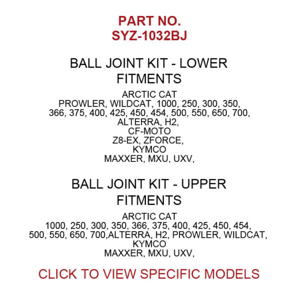 SYZ-1032BJ Ball Joint for UTV