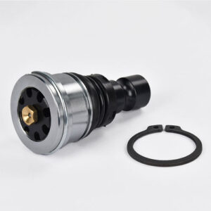 Silver zinc-plated ball joint for various Polaris models, providing durability and smooth suspension performance.