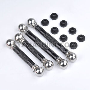 Aluminum lowering links for Audi A8/S8, A6/RS6, and S7/RS7 for enhanced performance and ride height adjustment.