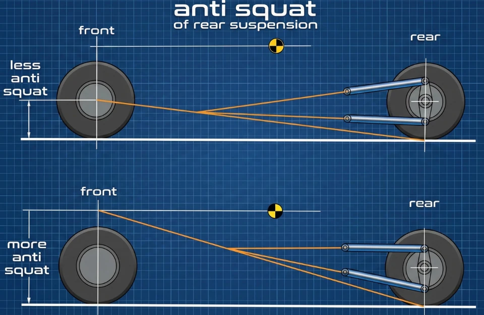 Anti-Squat of rear suspension demonstration