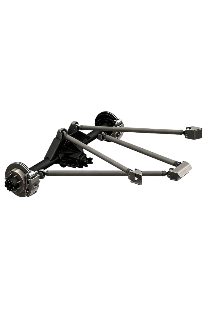 Double triangulated 4-link suspension technical drawing