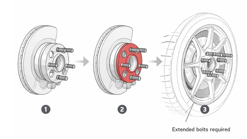 Slip-On Spacer Quick and Simple Installation