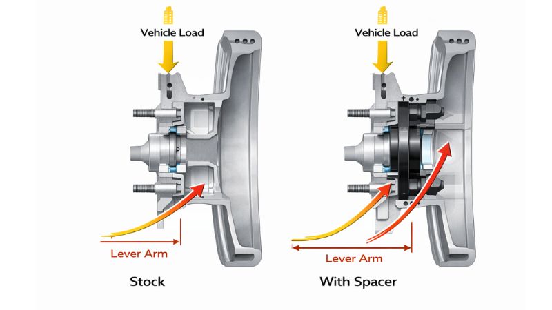 Wheel spacer working principle