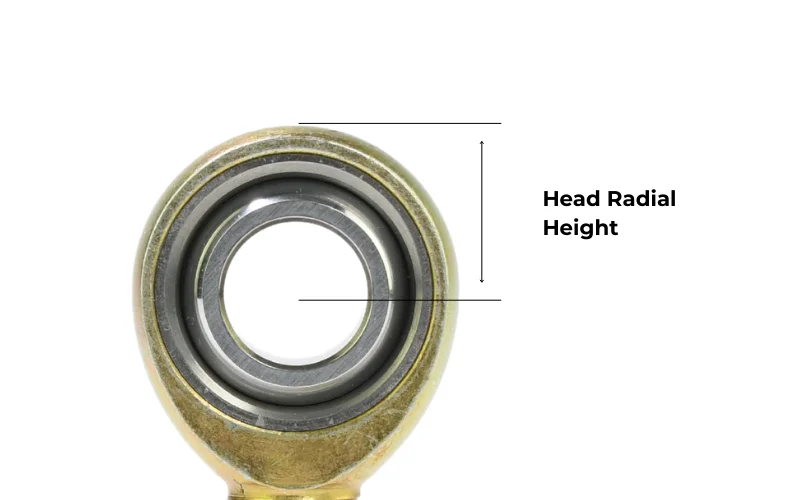 Heim joint head radial height