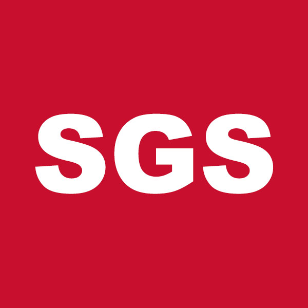 SGS wordmark on a red background (brand logo)