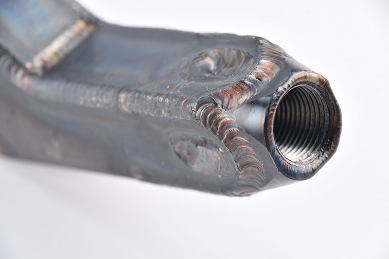 Weld seam quality detail on a chromoly A-arm