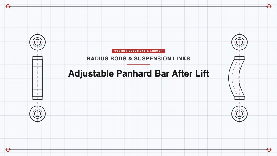Why You Need an Adjustable Track Bar or Panhard Bar After a Lift or Lowering Kit - SYZ Machine Why You Need an Adjustable Track Bar or Panhard Bar After a Lift or Lowering Kit featured image